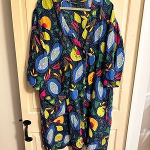 Gudrun Sjoden medium tunic dress. Knee length. Linen vibrant print.